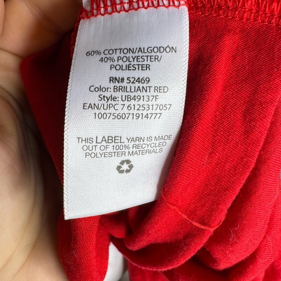 Red Shark Wrapped in Christmas Lights Long Sleeve Graphic Tee Size XXL - Picture 4 of 4